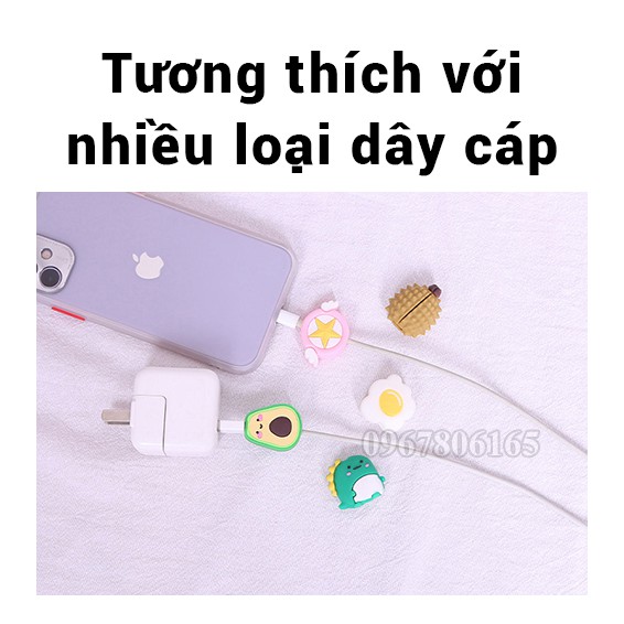 Bọc cáp sạc - Phụ kiện bảo vệ dây cáp sạc điện thoại, bọc bảo vệ chất liệu silicon kiểu dáng hoạt hình