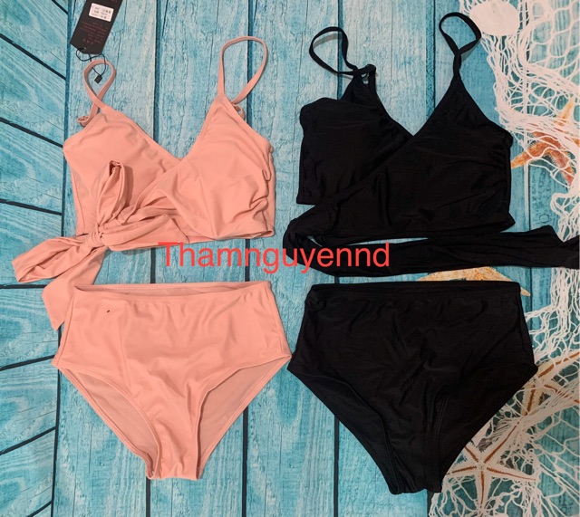 (CÓ VIDEO +ẢNH THẬT) Đồ bơi nữ bikini 2 mảnh cạp cao cột nơ Quảng Châu | BigBuy360 - bigbuy360.vn