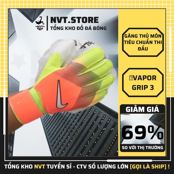 Găng tay thủ môn chuyên nghiệp Nike Tiempo, Bao tay bắt gôn cao cấp, ôm sát bàn tay - NVT.store.vn