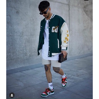 Áo khoác varsity jacket xanh
