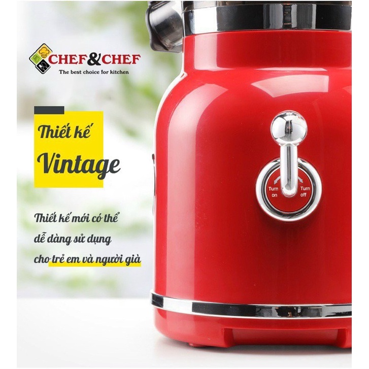 [Mã SKAMSALE03 giảm 10% đơn 200k] MÁY ÉP NGUYÊN QUẢ CHẬM  CHEF &amp; CHEF  CH-333