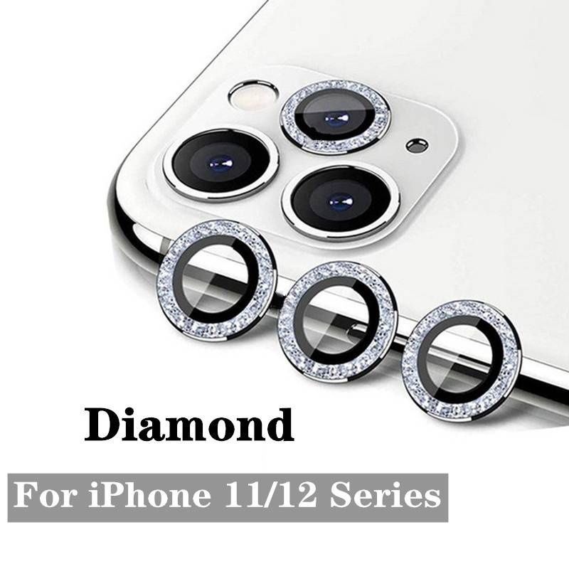 Ốp bảo vệ ống kính máy ảnh viền kim loại 4 màu thích hợp cho Iphone 13 12 11 12pro pro Max 12mini 11 12 Pro Max