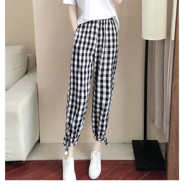 Quần Kẻ Caro Nữ Phối Dây Gấu Kiểu Dáng Trẻ Trung Thời Trang FrancisB QUAN NU 003V1