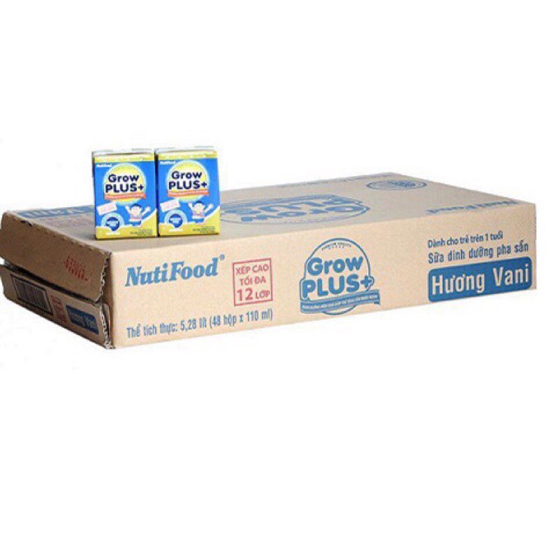 Thùng 48 hộp Sữa bột pha sẵn Growplus xanh 110ml
