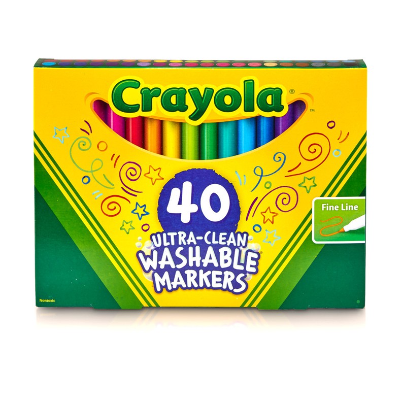 Bộ 40 cây Bút lông Crayola Tẩy rửa vượt trội, Nét mảnh