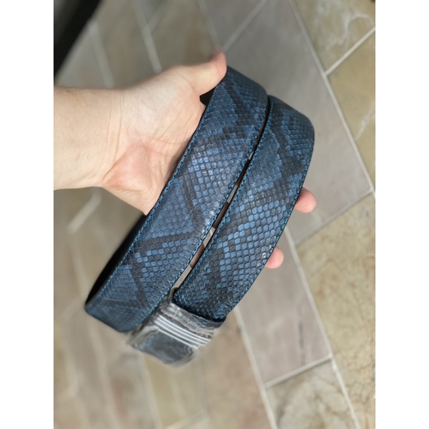 Dây Nịt Da Trăn Màu Nâu Đen 3,5p