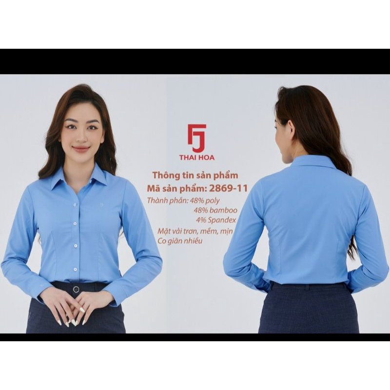 Áo sơ mi Thái Hòa mã 2869 vải sợi tre co giãn có nhiều màu