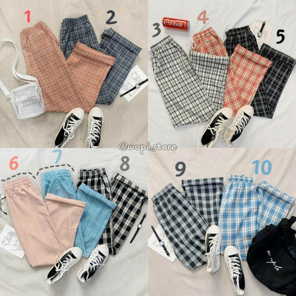 [Mã FATHANG5 giảm 10K đơn 50K] Quần Kẻ Caro Dáng Rộng YAME Ulzzang Unisex (12 MÀU)  ྇