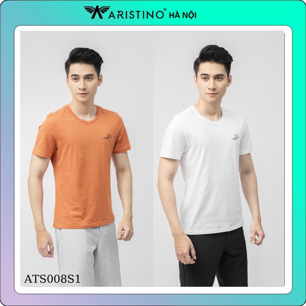 Áo cộc tay cổ tròn ARISTINO màu sắc trẻ trung, năng động, chất 100% cotton mềm mại - ATS008S1