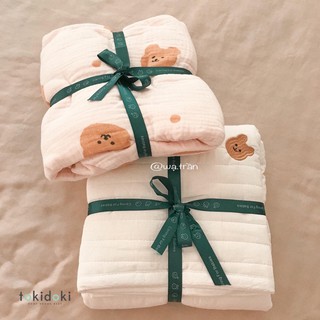 Chăn sợi gạc chú gấu