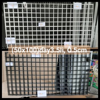 Lưới sắt 50 x 100 ô mắt 5cm dày 3.5li mầu đen và trắng