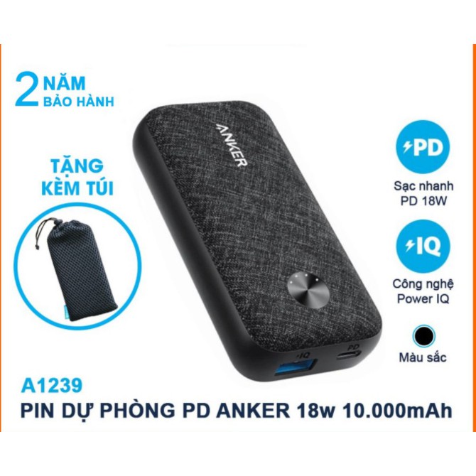 Pin Dự Phòng PD Anker A1239 18w New Redux 10000mAh - Hàng Chính Hãng bh24 tháng