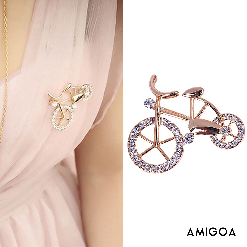 ✨✨Ghim Cài Áo Hình Chiếc Xe Đạp Đính Đá Nhân Tạo Thời Trang
