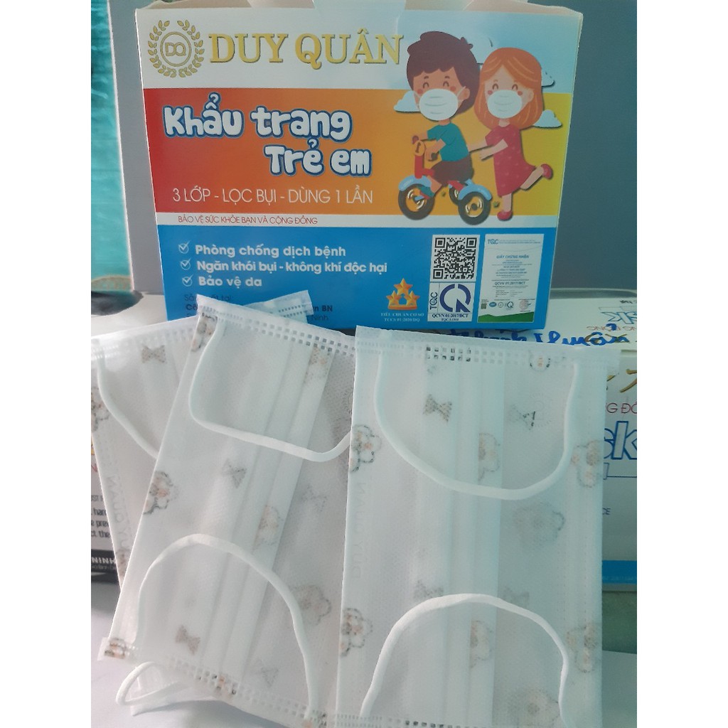 [Sale 3 Ngày] Khẩu Trang Y tế Cho Bé  Khẩu Tang Trẻ Em Nhiều Màu Hộp 50 Cái