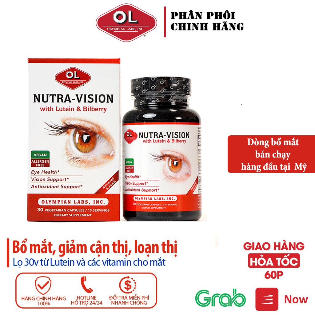 Nutra Vision Olympian Labs - Cho Đôi Mắt Khỏe Mạnh - Hộp 30 Viên