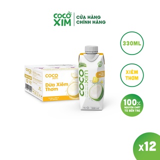 Thùng 12 Hộp Nước dừa đóng hộp Cocoxim Thơm dung tích 330ml/Hộp