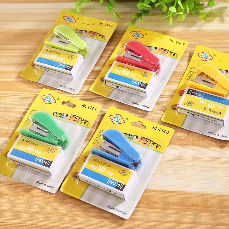 Bấm Ghim Mini Máy Bấm Ghim Dập Ghim Nhỏ Gọn Văn Phòng Phẩm Dễ Thương