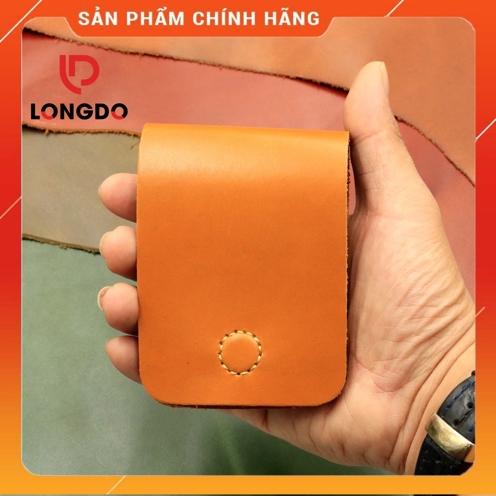 Ví sen 3, ví da mini da bò thật - Bảo hành 5 năm - Hàng chính hãng thương hiệu Longdo Leather