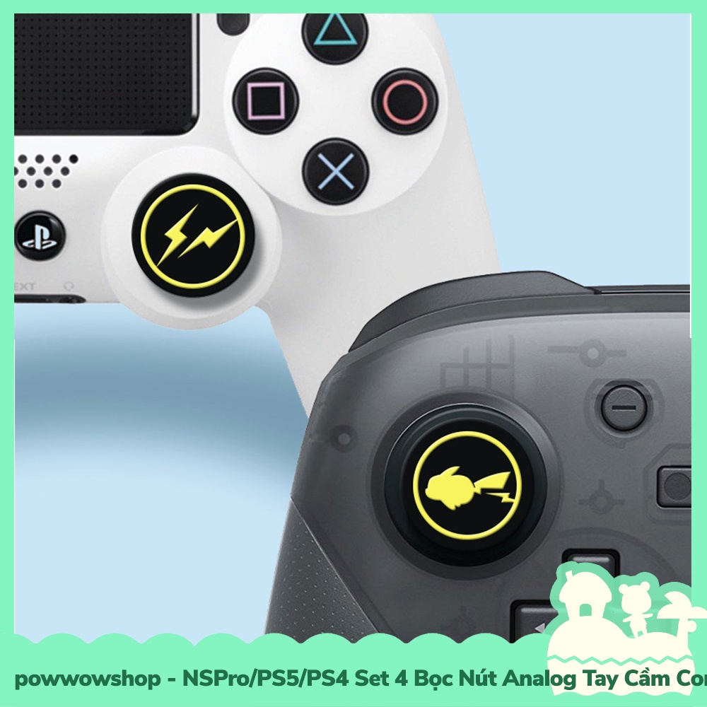 [Sẵn VN - Hỏa Tốc] NSPro/PS4/PS5 Set 4 Bọc Nút Cần Xoay Analog Cho Tay Cầm Controller Running Dark Pika