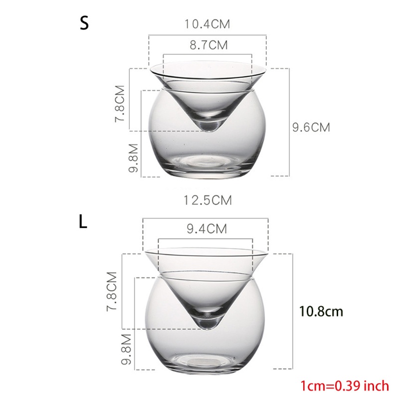 pri Molecular Mixology Interlayer Triangle Cocktail Iced Crystal Wine Glass Cone Mar