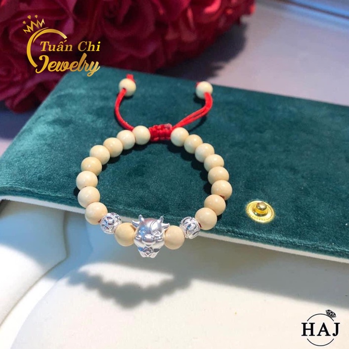 Vòng Dâu TằmTẶNG HẠT+DÂY Vòng Hạt Dâu Chuẩn, Kết Hợp Con Giáp Trâu Bạc Xi Vàng Sang Trọng Cho Bé