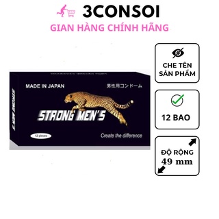Bao cao su Strong Men Nhật Bản, bao cao su gai nhỏ kéo dài thời gian quan hệ, hộp 12 bcs