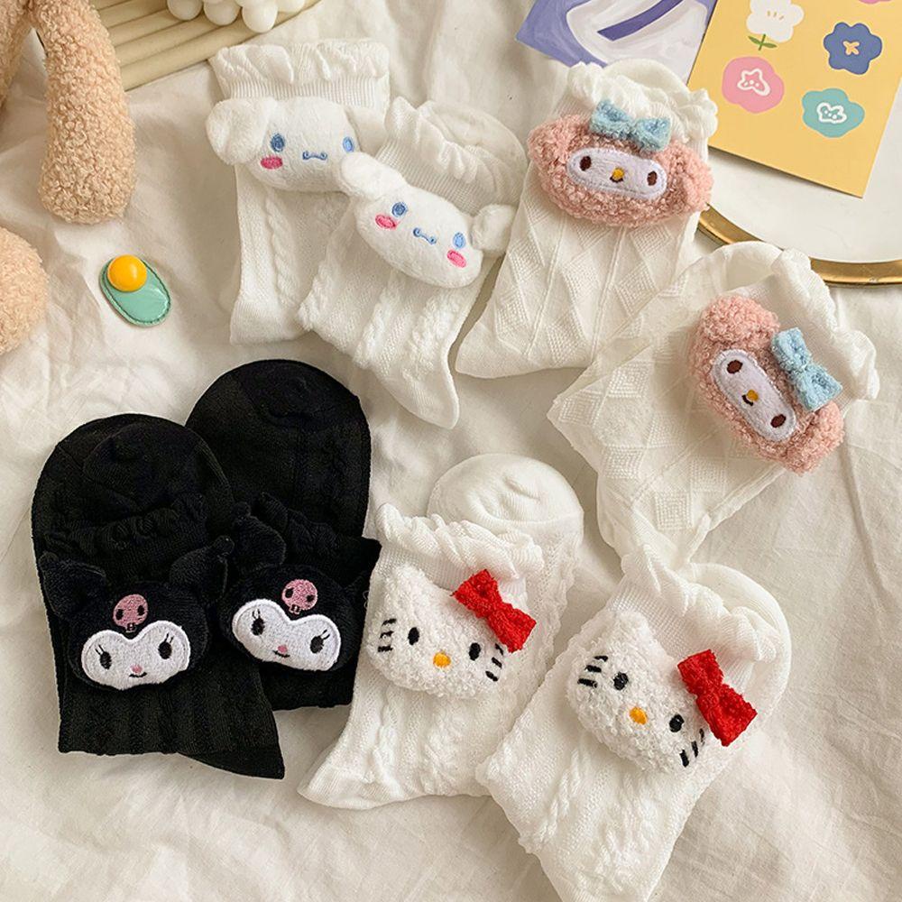 Đôi vớ cotton dày trang trí chú thỏ Kuromi My Melody đáng yêu phong cách Hàn Quốc ấm áp mùa đông thời trang dành cho nữ