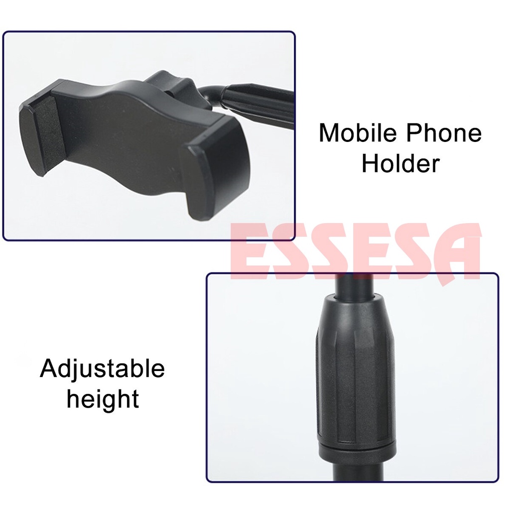 Đèn livestream để bàn có 2 kẹp điện thoại