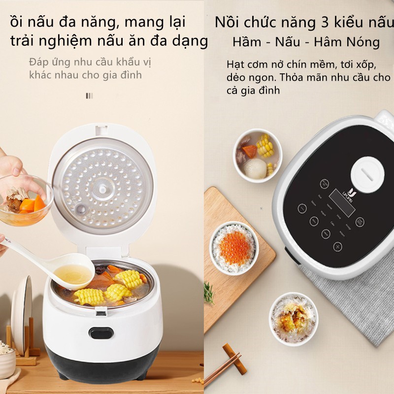 [Mã ELHADEV giảm 4% đơn 300K] UPUPIN Smart Rice Cooker UP-F68 Ít Đường 1L Low Carbo Cooker