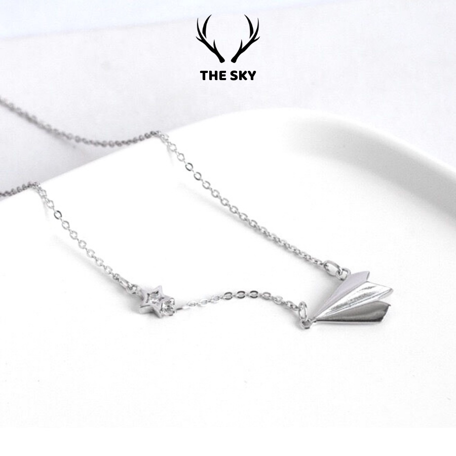 Dây chuyền bạc DC1017 dạng sợi mảnh kèm mặt hình Máy Bay thiết kế cá tính trẻ trung cho nữ