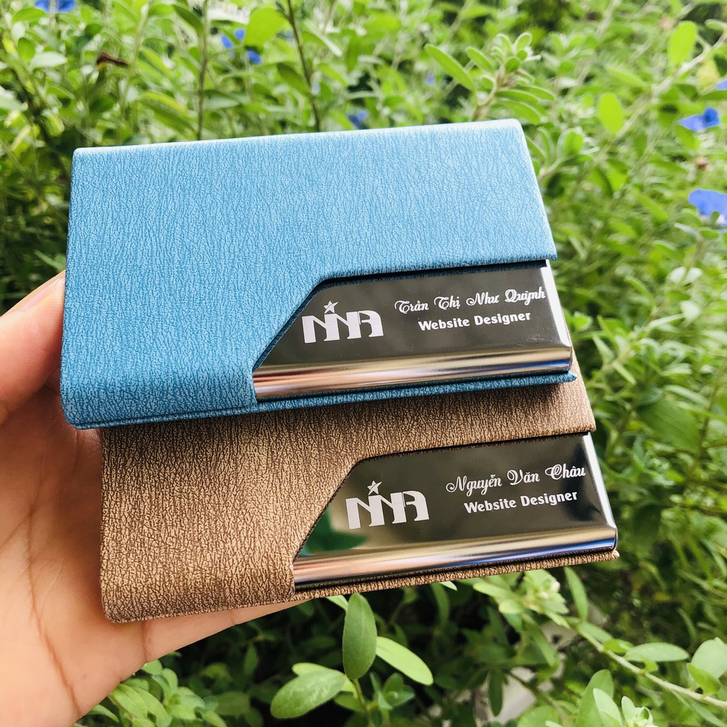 Ví đựng thẻ ngân hàng atm, name card - Hộp đựng card visit, namcard thời trang tiện dụng bằng da Mã 980