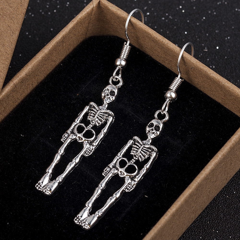 Halloween Vintage Skeleton Skull Dangle Earrings for Women Jewelry Party Gifts