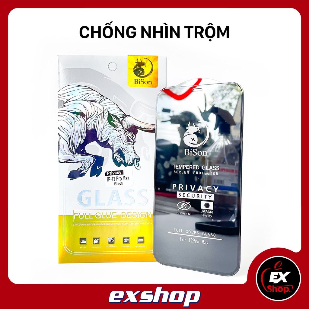 Cường lực iP chống nhìn trộm Bison Full Màn Hình