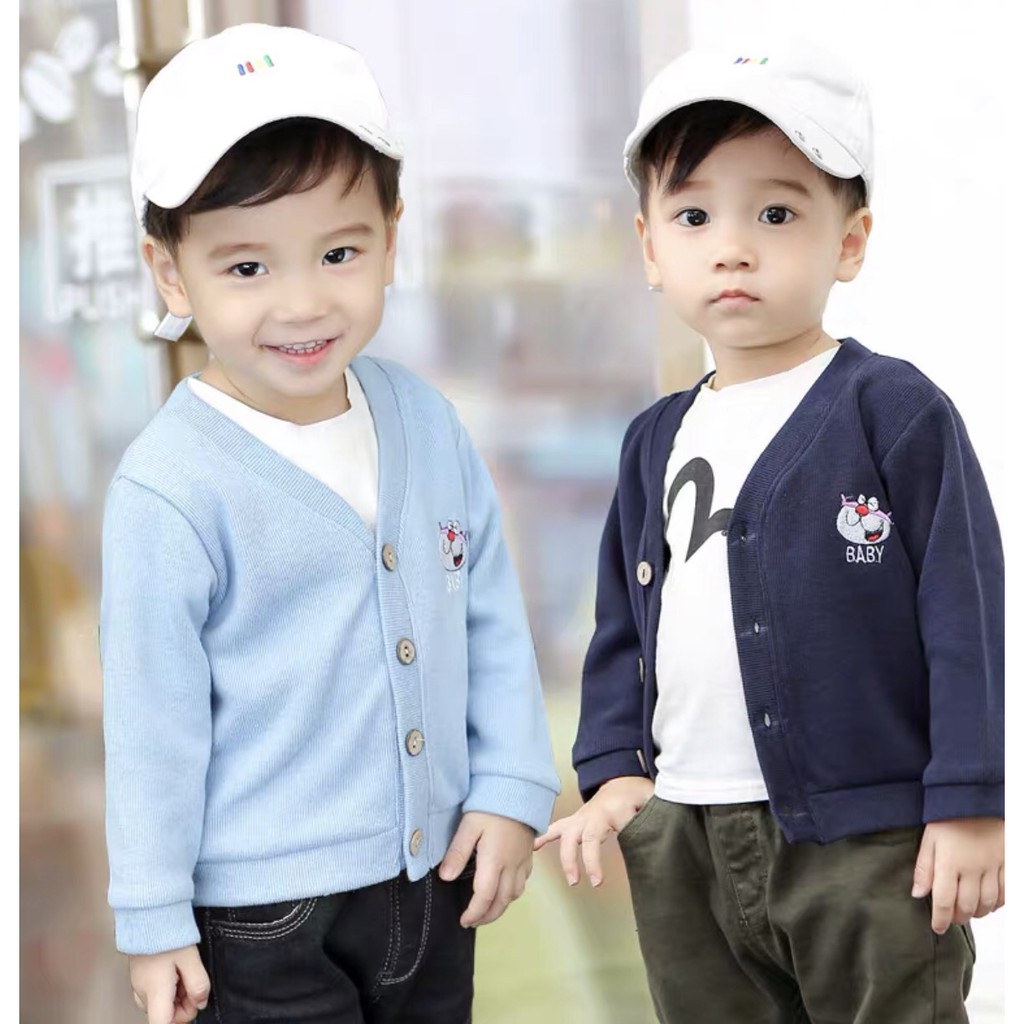 Áo cardigan thêu con vật cho bé 8-18kg , QATE530, quần áo trẻ em