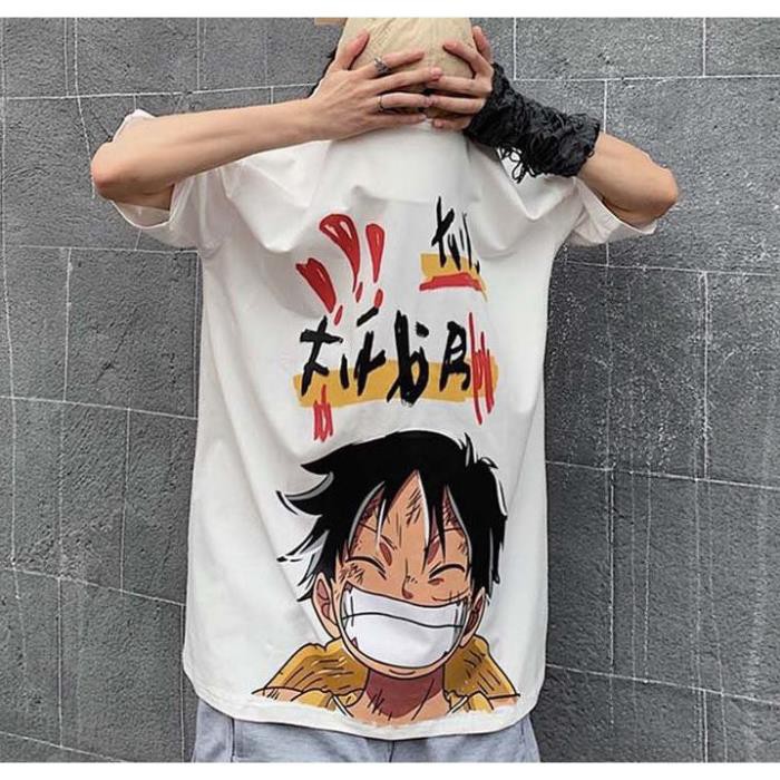 Áo thun, áo phông tay lỡ form rộng oversize anime hoạt hình LUFFY M489 DH top10shop