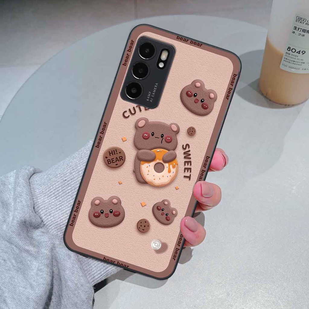 Ốp Oppo Reno6 / Reno6 Z 5G / Reno 6 bear brick, gấu đáng yêu, dễ thương