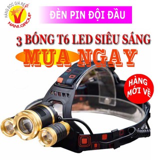 Đèn pin đội đầu 3 bóng t6 led siêu sáng 281a1nndp002