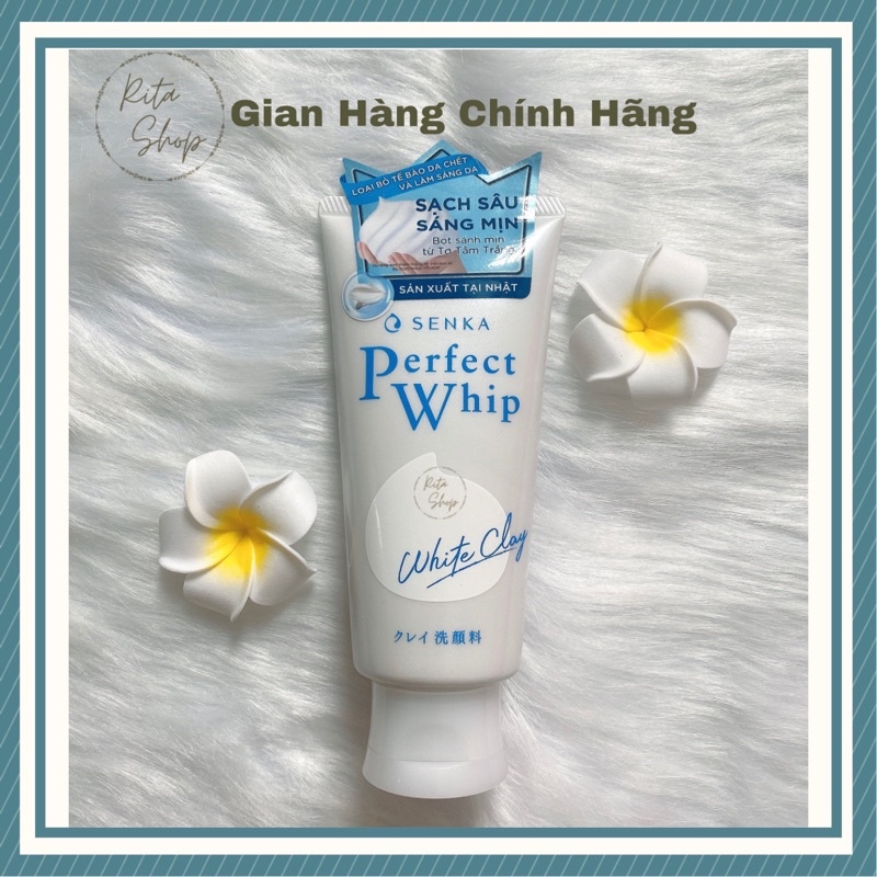 Sữa rửa mặt đất sét trắng Senka Perfect Whip White Clay 120g