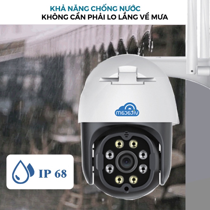 Camera Ip Wifi Ngoài Trời PTZ VITACAM DZ3000 - 3.0Mpx 1296P Ultra HD Siêu Nét - Xoay 360 - Chính Hãng Bảo Hành 24 Tháng