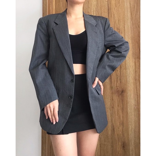 Blazer xám lông chuột