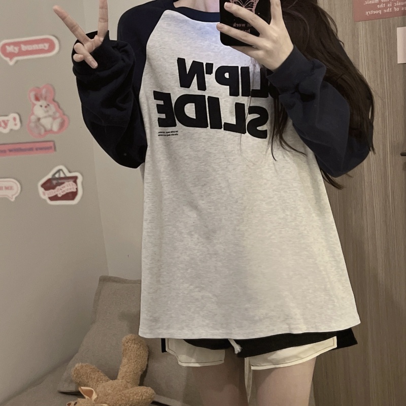 SUXI Áo Nỉ Nữ Dài Tay Cổ Tròn Thời Trang Hàn