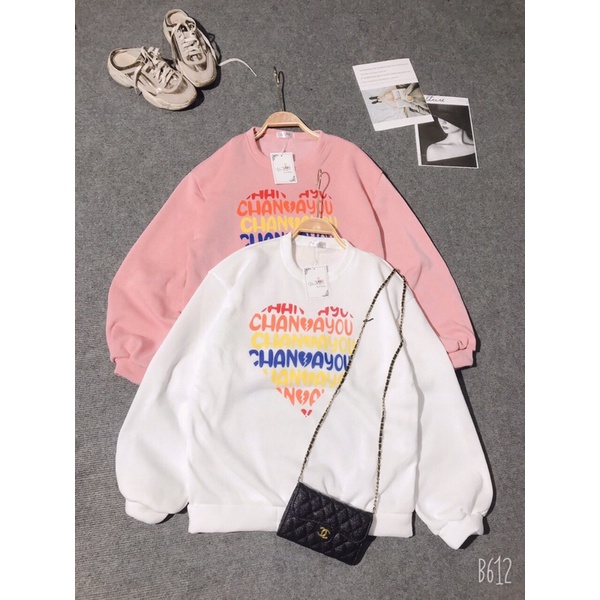 [FREESHIP] Áo Sweater Nỉ Bông In Hình Trái Tim Bảy Màu Siêu Đẹp (Kèm Ảnh thật + Video) | BigBuy360 - bigbuy360.vn