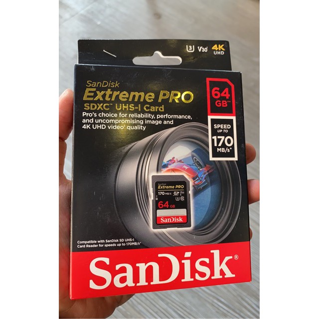 Thẻ nhớ Máy Ảnh SD Extreme Pro 64GB class10 U3 V30 170MB/s - Tốc độ cao | BigBuy360 - bigbuy360.vn