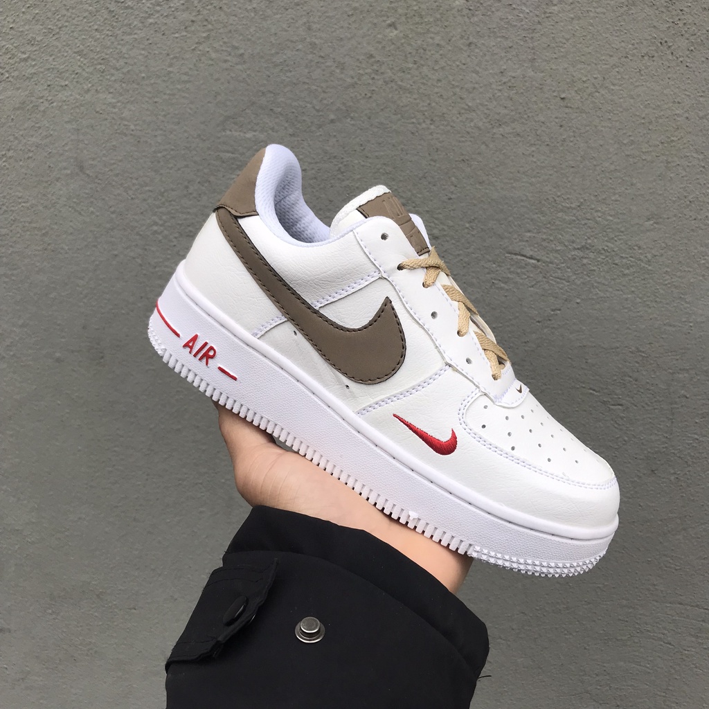 Giày AF1 FORCE 1 trắng vạch nâu Hot trend thể thao sneaker nam nữ