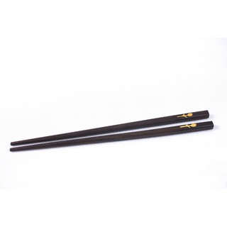 Đũa gỗ trắc đen khảm hoa hồng đồng D010