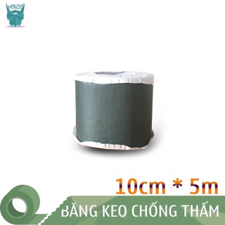10cm x 5m - Băng keo dán chống thấm dán bạt HDPE, Mái tôn, Bê tông... 10cm x 5m (Màu Xanh lục)