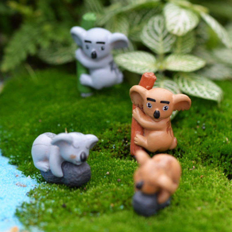 Set 4 mô hình gấu Koala mini trang trí sân vườn