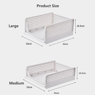 FL Folding Wardrobe Storage Box, Plastic Drawer Organizer Stackable Shelf Baskets Clothes Closet Containers, Home Office Bedroom Laundry Pull Out Drawer Dividers for Clothes, Toys
