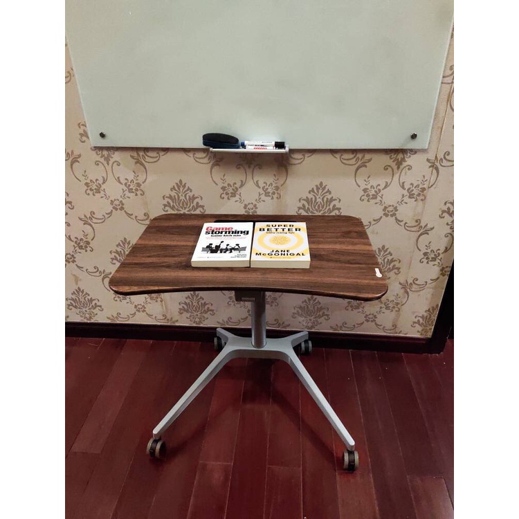 Bàn Làm Việc Di Động Thông Minh, Bàn Laptop Nâng Hạ Chiều Cao Điều Chỉnh Mặt Phẳng Nghiêng Có Khóa Bánh Xe Xoay 360 Độ