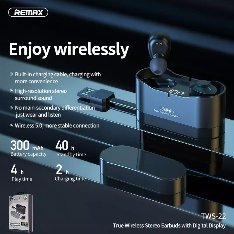 Tai nghe Bluetooth True Wireless Remax TWS-16 TWS-7 TWS-21 TWS-22 TWS-18 TWS-10i TWS-2S TWS-30 kèm dock sạc các loại